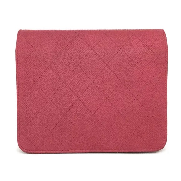 Auth Chanel CC Logo Cuba Flap Caviar Skin Wallet On Chain WOC Shoulder Bag Pink - Picture 4 of 11